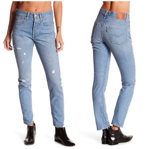 Levi’s 501 skinny white oak selvedge denim